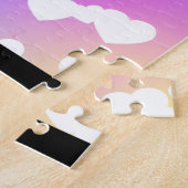 Paarse harten GYMNASTICS PUZZLE Persoonlijk Legpuzzel (Zijkant)