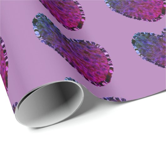 Paarse harten inpakpapier (Rol Hoek)