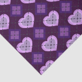Paarse harten Lavendel Diamond Argyle Patroon Tissuepapier (Detail)