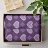 Paarse harten Lavendel Diamond Argyle Patroon Tissuepapier (Geschenk)