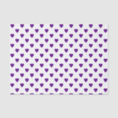 Paarse harten op aangepast achtergrondweefselpapie tissuepapier (Voorkant)