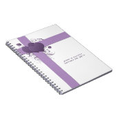 Paarse harten op Damask Swirls Weddenschap Book Notitieboek (Rechterzijde)