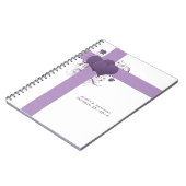 Paarse harten op Damask Swirls Weddenschap Book Notitieboek (Linkerzijde)