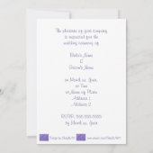 Paarse harten op gemengde Paarse huwelijksuitnodig Kaart (Achterkant)