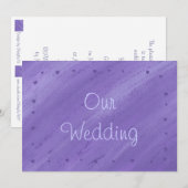 Paarse harten op gemengde Paarse huwelijksuitnodig Kaart (Voorkant / Achterkant)