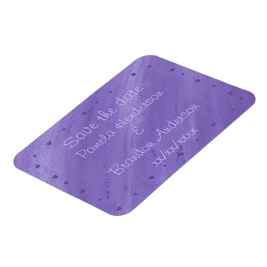 Paarse harten Overvloeiend Paars Opslaan datum Mag Magneet (Linkerzijde)