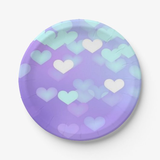 Paarse Harten Papieren Bordje (Voorkant)