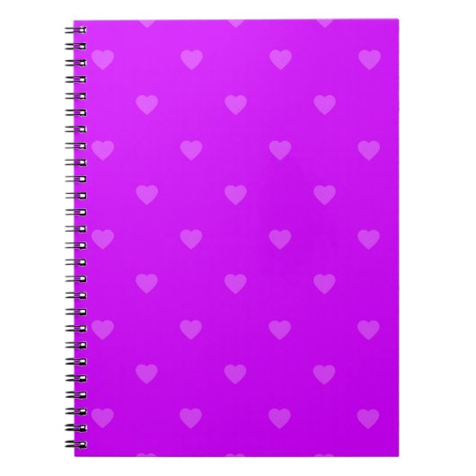 Paarse harten patroon notitieboek (Voorkant)
