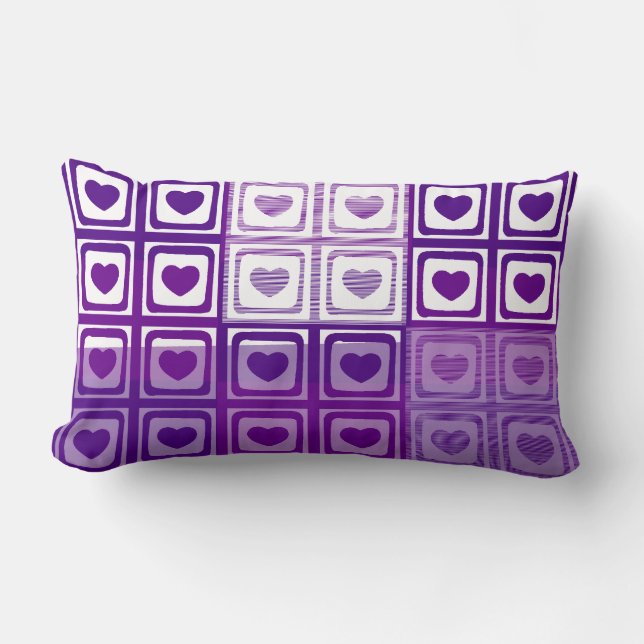 Paarse harten reanimeren art deco Pillow Kussen (Voorkant)