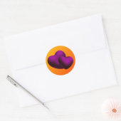 Paarse harten ronselaarster ronde sticker (Envelop)