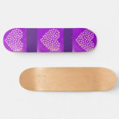 Paarse harten skateboard. persoonlijk skateboard (Horizontaal)