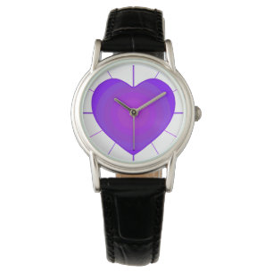 Paarse harten slaan B&W Watch Horloge