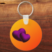Paarse harten Sleutelhanger (Voorkant)