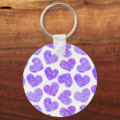 Paarse harten Sleutelhanger (Voorkant)