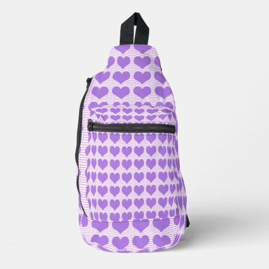 Paarse Harten Sling Bag (Voorkant)