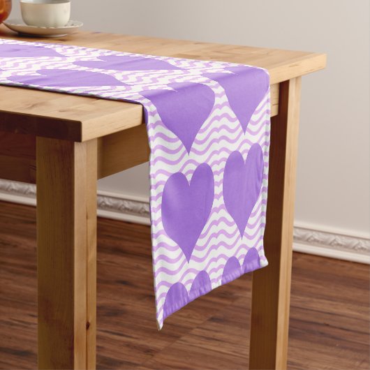 Paarse Harten Tafel Runner Korte Tafelloper (Voorbeeld)