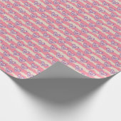 Paarse harten Valentijn Cadeaupapier (Hoek)