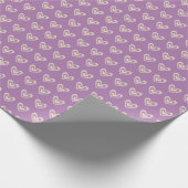 Paarse harten Valentijn Cadeaupapier (Hoek)