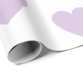 paarse harten Verpakkingspapier Cadeaupapier (Rol Hoek)