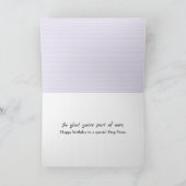 Paarse harten voor stap mam verjaardag kaart (Binnen)