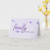 Paarse harten voor stap mam verjaardag kaart (Gele Bloem)