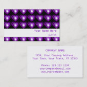 Paarse harten witte streep zwart visitekaartje (Voorkant / Achterkant)