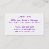 Paarse harten witte streep zwart visitekaartje (Achterkant)