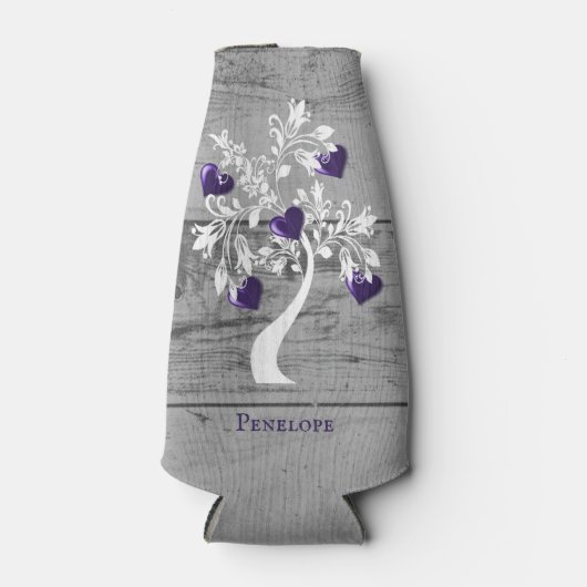 Paarse hartenboom - Aangepaste flessenkoeler Flesjeskoeler (Voorkant)