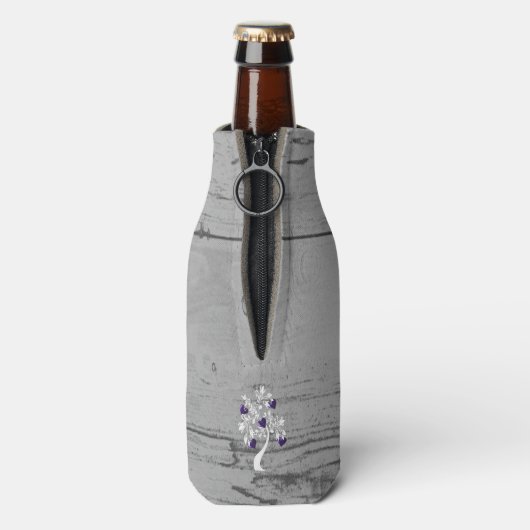 Paarse hartenboom - Aangepaste flessenkoeler Flesjeskoeler (Fles Achterkant)