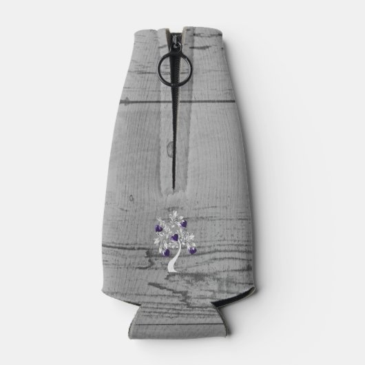 Paarse hartenboom - Aangepaste flessenkoeler Flesjeskoeler (Achterkant)