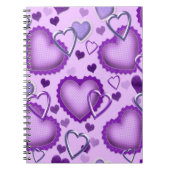 Paarse hartenlaptop notitieboek (Voorkant)