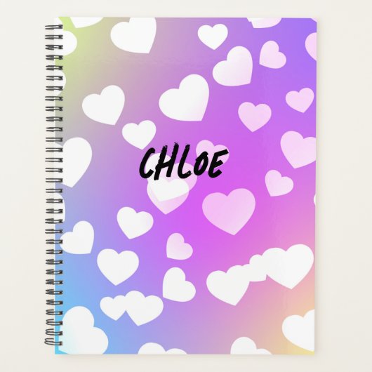 Paarse hartenplank - Gepersonaliseerd Planner (Voorkant)
