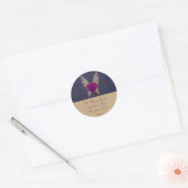 Paarse hartenvelop afdichting ronde sticker (Envelop)
