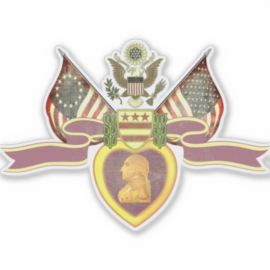 "PAARSE HARTFLAGS" Vinyl Sticker (Voorkant)