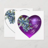 PAARSE HARTFORTE ME NIET MONOGRAM Wit Kaart (Voorkant / Achterkant)