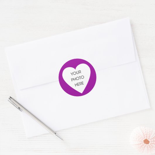 Paarse hartgrens Stickers (Envelop)