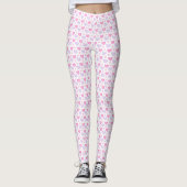 Paarse Hartjes Liefde Roze Leggings - Valentijnsda (Voorkant)
