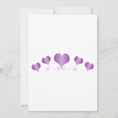 Paarse Hartjes Ontwerp Bruiloft Save The Date (Achterkant)