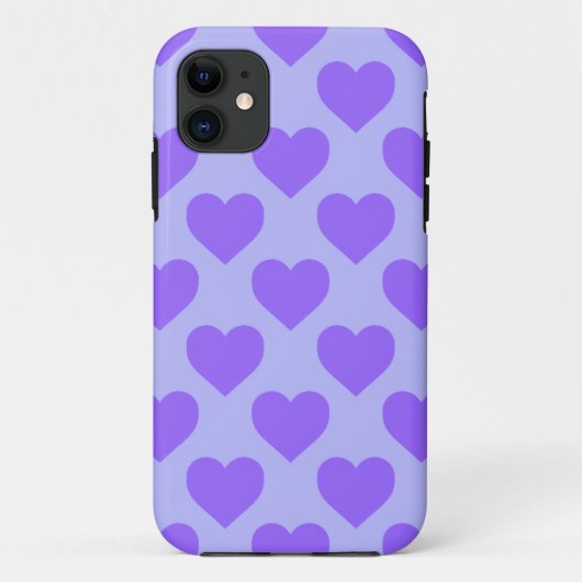 Paarse Hartjes Patroon Case-Mate iPhone Case (Achterkant)