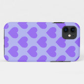 Paarse Hartjes Patroon Case-Mate iPhone Case (Achterkant (horizontaal))