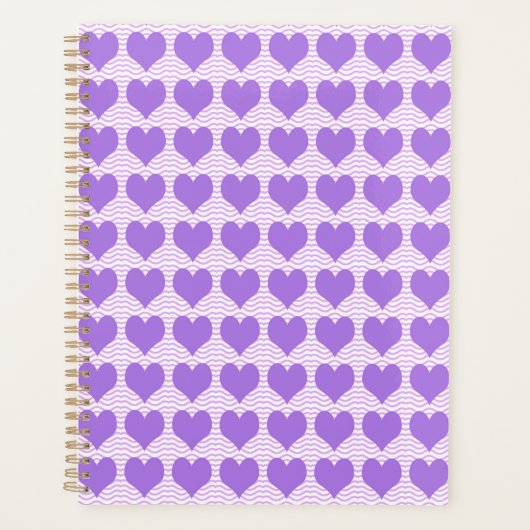 Paarse Hartjes Patroon Planner (Voorkant)
