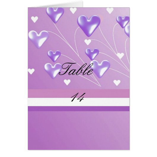 Paarse Hartjes Tafelstoelkaart (Voorkant)