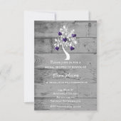 Paarse Hartjesboom Bruidsuitnodiging Kaart (Voorkant)