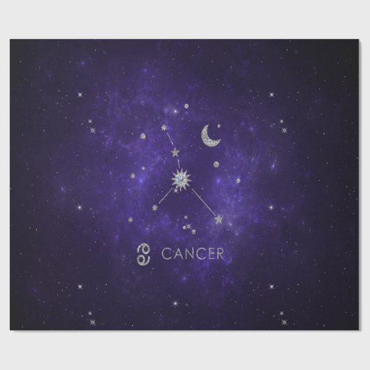 Paarse hartkanker | Kosmische Astrologie Horoscoop Cadeaupapier (Vlak)
