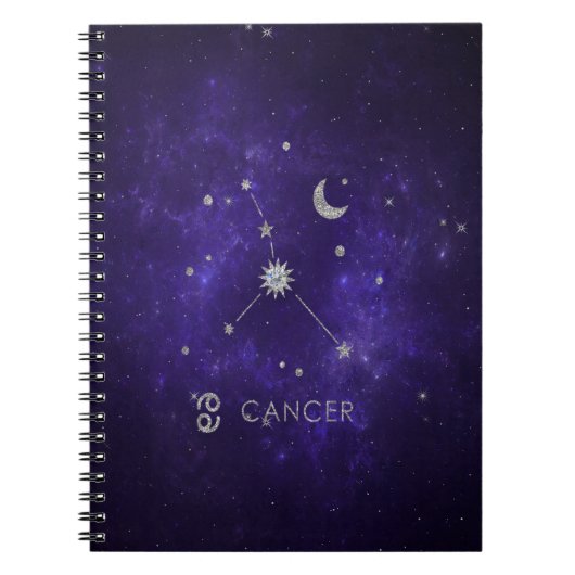 Paarse hartkanker | Kosmische Astrologie Horoscoop Notitieboek (Voorkant)