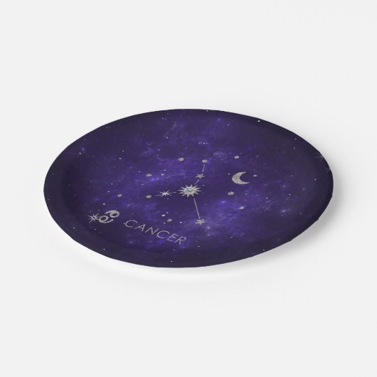 Paarse hartkanker | Kosmische Astrologie Horoscoop Papieren Bordje (Gekanteld)