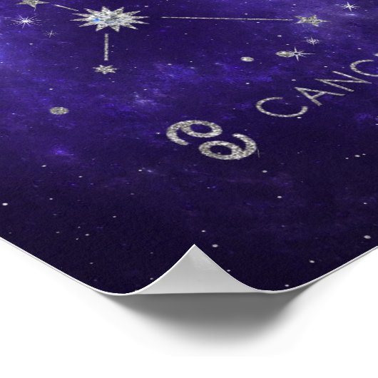 Paarse hartkanker | Kosmische Astrologie Horoscoop Poster (Hoek)