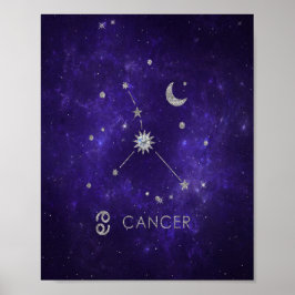 Paarse hartkanker | Kosmische Astrologie Horoscoop Poster