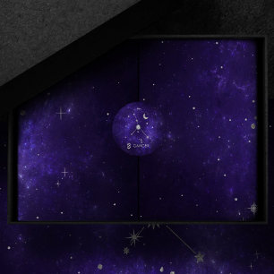 Paarse hartkanker   Kosmische Astrologie Horoscoop Ronde Sticker