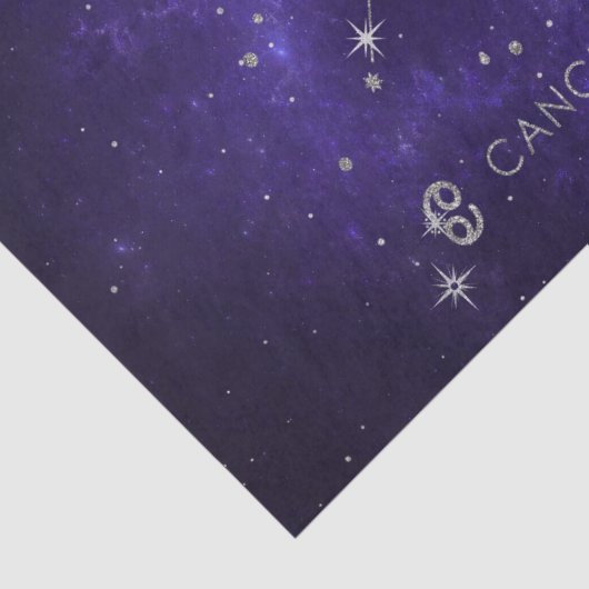 Paarse hartkanker | Kosmische Astrologie Horoscoop Tissuepapier (Detail)